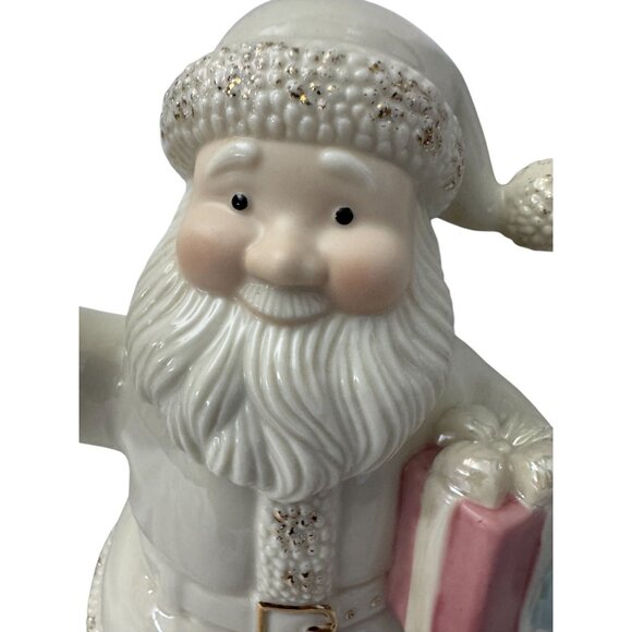 Lenox Santa Claus Figurine With Holly & Gold Accents & 9" Tall No chips - Picture 2 of 4